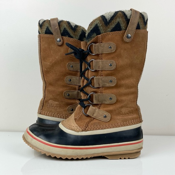 Sorel Women’s Joan Of Arctic Brown Leather Waterproof Winter Snow Boots Size 7.0 - Picture 3 of 12